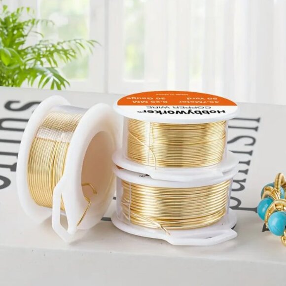 Golden Color Tarnish Resistant Craft Copper Wire - Picture 2 of 3